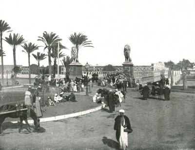 Il ponte Kasr-el-nil, Il Cairo, Egitto, 1895 da W and S Ltd