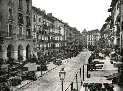 La piazza del mercato, Saragozza, Spagna, 1895 da W and S Ltd