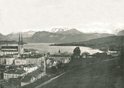 Veduta di Lucerna e delle sue montagne, Svizzera da W and S Ltd