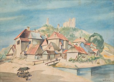Veduta di Kazimierz sul fiume Vistola da Władysław Skoczylas