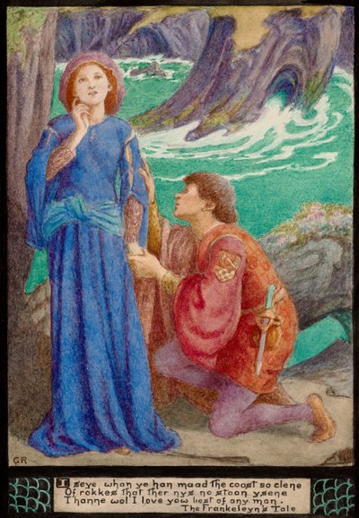 Aurelio e Dorigen (matita e acquerello) da Walford Graham Robertson