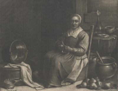 Una donna che sbuccia pere, metà del XVII secolo da Wallerant Vaillant
