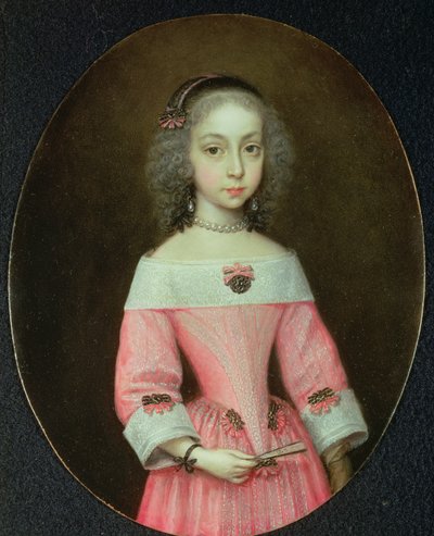 Ritratto di una giovane ragazza con un ventaglio da Wallerant Vaillant