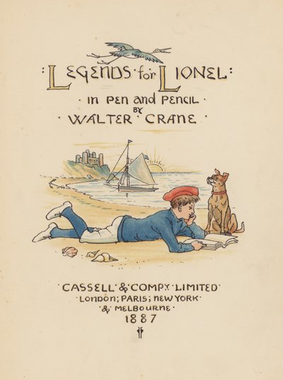Illustrazione della pagina del titolo per Legends for Lionel di Walter Crane da Walter (after) Crane