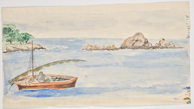 Uomo in barca a vela sulla costa della Florida (?) da Walter Barwig