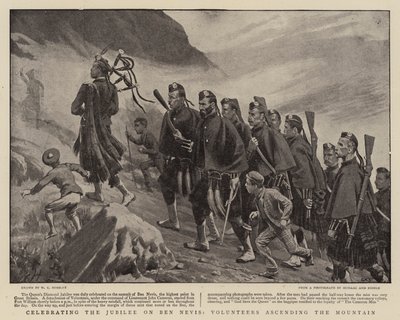 Celebrazione del Giubileo sul Ben Nevis, volontari che salgono la montagna da Walter Charles Horsley