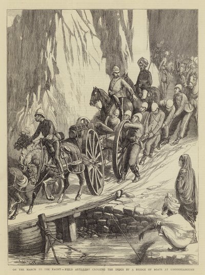 In marcia verso il fronte, artiglieria da campo che attraversa l