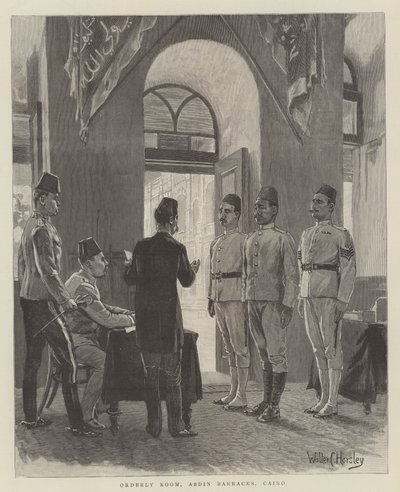 Sala ordinata, caserme di Abdin, Il Cairo, India da Walter Charles Horsley