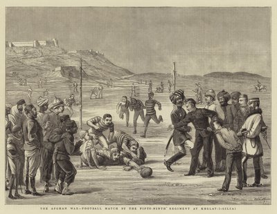 La guerra afgana, partita di calcio del Cinquantanovesimo Reggimento a Khelat-i-Gilzai da Walter Charles Horsley
