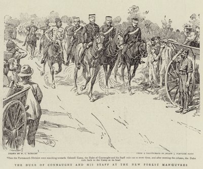 Il Duca di Connaught e il suo staff alle manovre della New Forest da Walter Charles Horsley