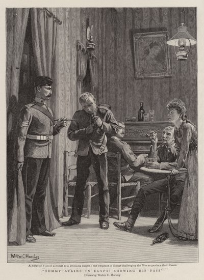 Tommy Atkins in Egitto, mostrando il suo pass da Walter Charles Horsley