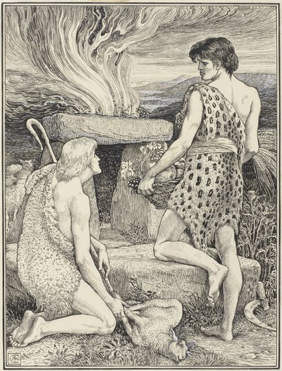 Caino e Abele da Walter Crane (signed by artist)