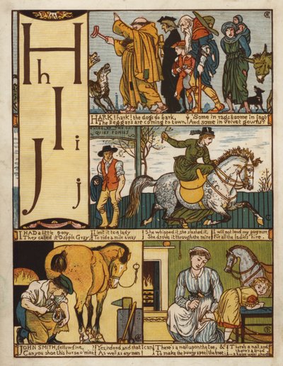 Alfabeto (litografia a colori) da Walter Crane