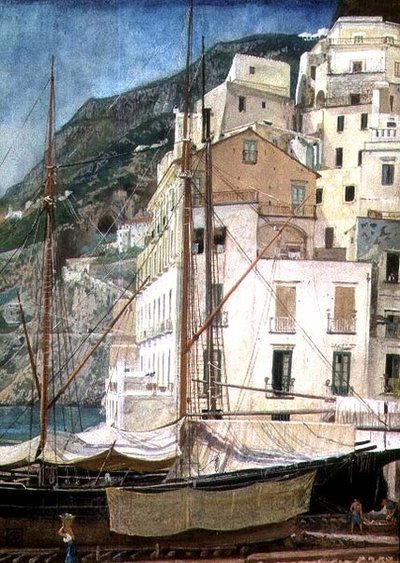 Barche in un porto italiano da Walter Crane
