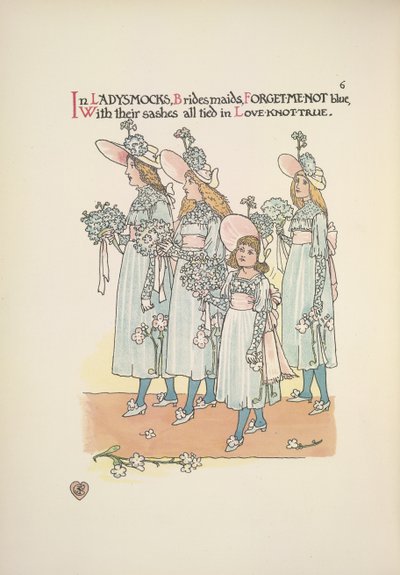 Damigelle in abiti blu non ti scordar di me da Walter Crane