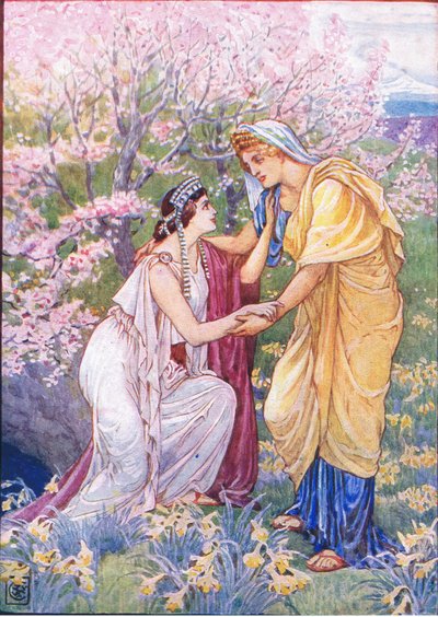 Demetra gioì perché sua figlia era al suo fianco (illustrazione da La storia della Grecia, anni 