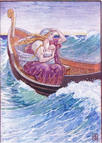 Per due giorni e due notti la barca fu sballottata qua e là (illustrazione da La storia della Grecia, anni 