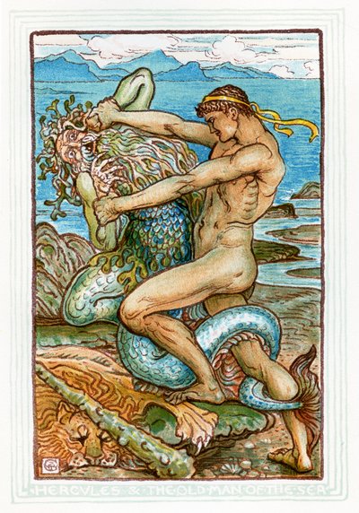 Ercole e il vecchio del mare da Walter Crane