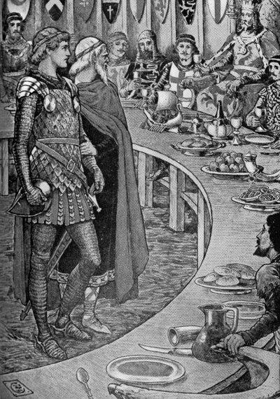 Re Artù - Un vecchio presenta Sir Galahad da Walter Crane