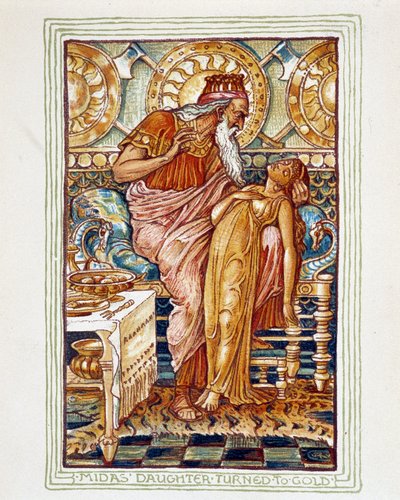 Mida trasforma sua figlia in oro - in "A wonder book for girls and boys" da Walter Crane