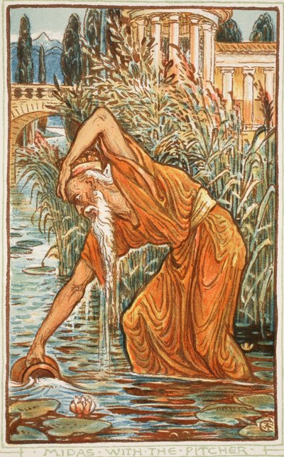 Mida con la brocca, illustrazione da 