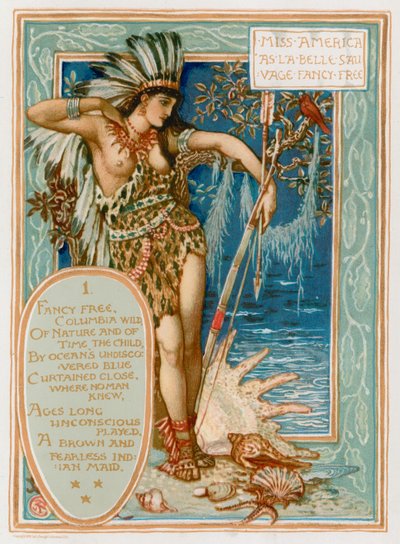 Miss America come La Belle Sauvage Fancy Free da Walter Crane