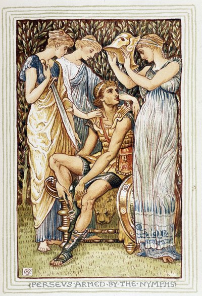 Perseo armato dalle ninfe - in “A wonder book for girls and boys” di Walter Crane (1845-1915) da Walter Crane