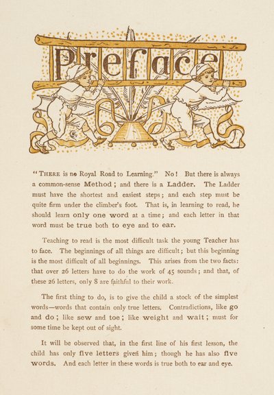 Prefazione al Golden Primer. Due bambini che portano una scala. da Walter Crane
