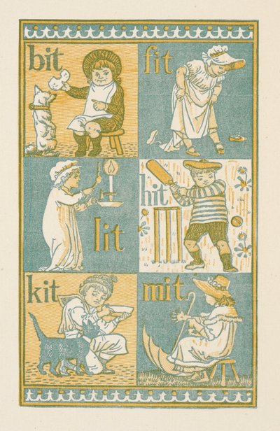 Parole in rima che finiscono con la lettera T. The Golden Primer da Walter Crane