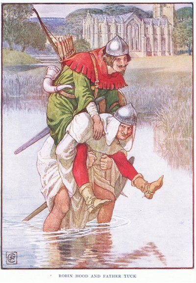 Robin Hood e Fra Tuck, c.1920 da Walter Crane