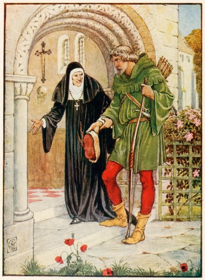 Robin Hood arriva a Kirklees Hall da Walter Crane