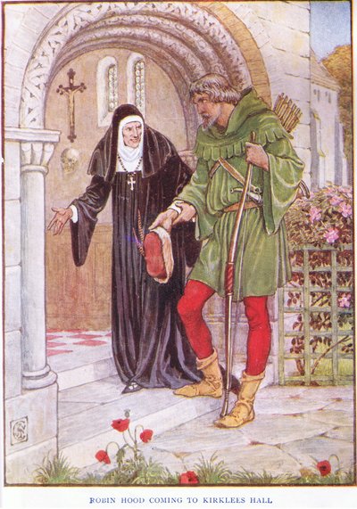 Robin Hood arriva a Kirkley Hall, c.1920 da Walter Crane