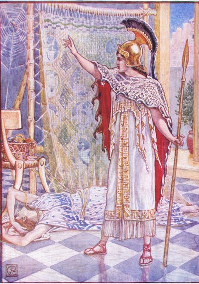 La trasformò in un ragno (illustrazione da La storia della Grecia, anni 
