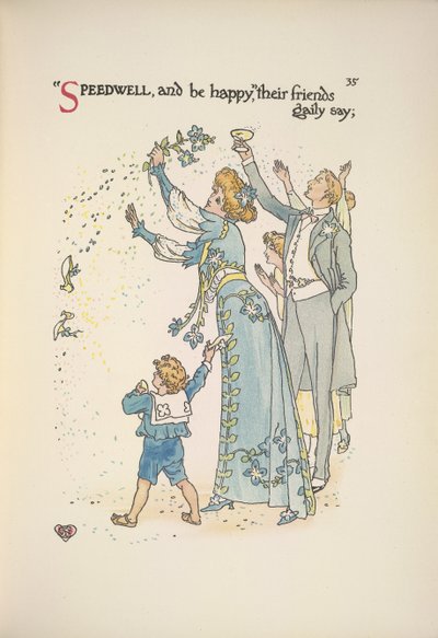 Veronica. Gli invitati al matrimonio lanciano coriandoli da Walter Crane