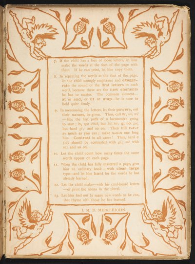 Testo con un ordine floreale. Il Golden primer. da Walter Crane