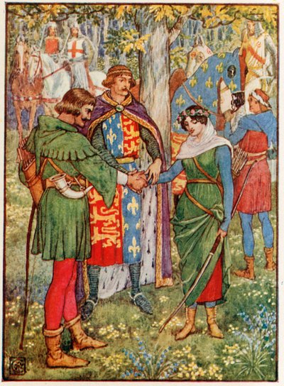 Il re unisce le mani di Robin Hood e Maid Marian da Walter Crane