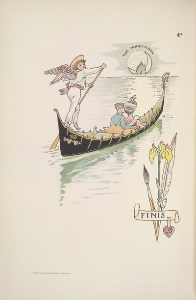 La luna di miele. La coppia in una gondola da Walter Crane
