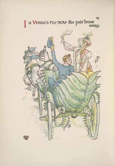 La trappola di Venere. Una coppia che viaggia in carrozza da Walter Crane