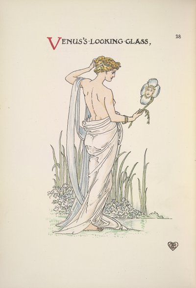 Lo specchio di Venere. Una donna che si ammira in uno specchio da Walter Crane