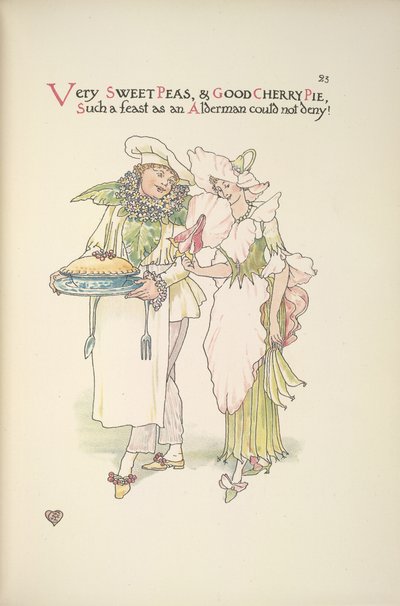 Piselli molto dolci e buona torta di ciliegie, una festa che un Alderman non potrebbe negare! da Walter Crane