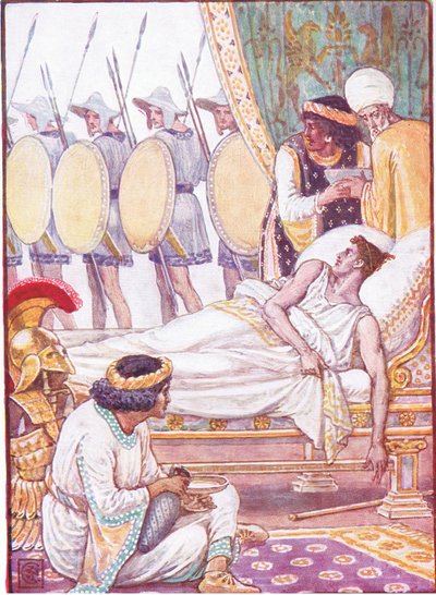 Con uno sforzo li guardò mentre passavano (illustrazione da La storia della Grecia, anni 