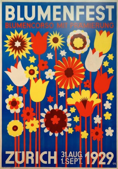 Festa dei fiori, sfilata di fiori con premiazione da Walter Cyliax