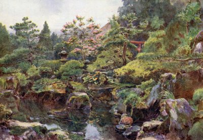 Un giardino roccioso e acquatico, Hakone da Walter Frederick Roofe Tyndale