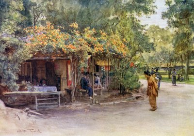 Pergolato coperto di Bignonia, Parco Maruyama, Kyoto da Walter Frederick Roofe Tyndale