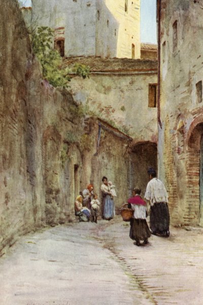 Benedizione delle case, Riviera Italiana (litografia a colori) da Walter Frederick Roofe Tyndale