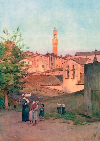 La Capella S Caterina, Siena (colour litho) da Walter Frederick Roofe Tyndale