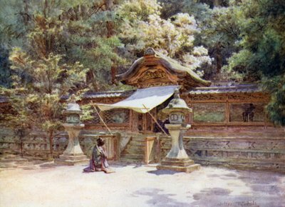 Recinto e cancello del tempio, Higashi Otani, Kyoto da Walter Frederick Roofe Tyndale