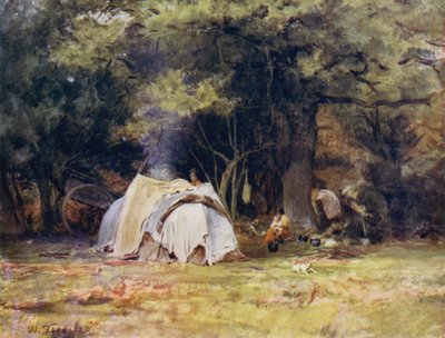 La Nuova Foresta: Il campo degli zingari vicino ai canili tra Lyndhurst e Minstead da Walter Frederick Roofe Tyndale