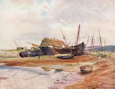 Wessex: un porto di Wessex (litografia a colori) da Walter Frederick Roofe Tyndale