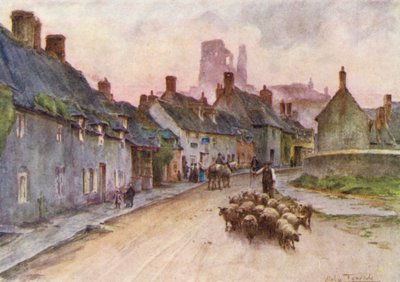 Wessex: Castello di Corfe da West Street da Walter Frederick Roofe Tyndale